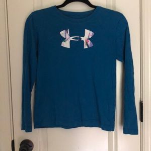 girls underarmour long sleeve tee
